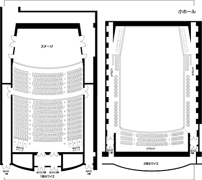 Seating chart for Small chamber music hall